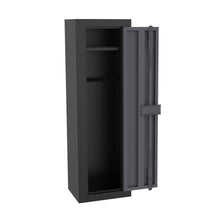 Load image into Gallery viewer, Combat 10 gun cabinet for home, grey and black. door open