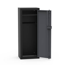Load image into Gallery viewer, Combat 14 gun cabinet, grey and black. studio image, door open