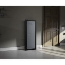 Load image into Gallery viewer, surelock security co combat 8 gun cabinet for home security, grey and black. placed in home car garage
