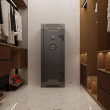 Load image into Gallery viewer, rugged 26 gun and home safe with digital keypad for home security. safe photographed inside of a home clothing closet
