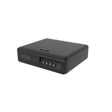 Load image into Gallery viewer, QuickTouch Drawer Vault Digital. All black. Logo on right corner.  Side view.