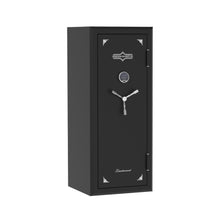 Load image into Gallery viewer, Surelock Security Lieutenant 18 Gun and Home Safe - black with silver handle, side angle