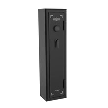 Load image into Gallery viewer, Surelock Security Cascade 4 gun and home safe. sleek black design with silver surelock logo and digital keypad and L shaped handle. closed
